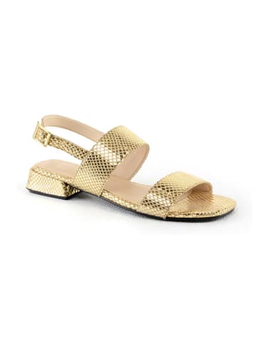 Manoukian shoes Skórzane sandały "Sasha" w kolorze złotym