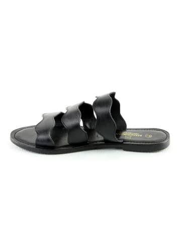 Manoukian shoes Skórzane klapki "Teri" w kolorze czarnym