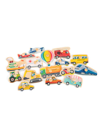New Classic Toys 16tlg. Knopfpuzzle "Fahrzeuge" - ab 2 Jahren