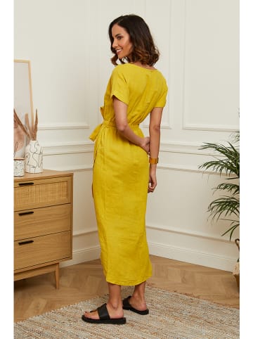 Le Monde du Lin Kleid "Lydia" in Senf