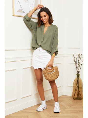Le Monde du Lin Leinen-Bluse "Barcelona" in Oliv