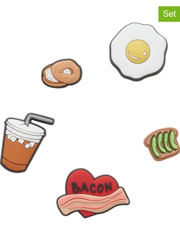 Crocs 5er-Set: Jibbitz "Breakfast Food" in Bunt