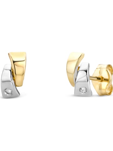 Diamant Exquis Witgouden/gouden oorstekers met diamanten