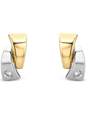 Revoni Witgouden/gouden oorstekers met diamanten