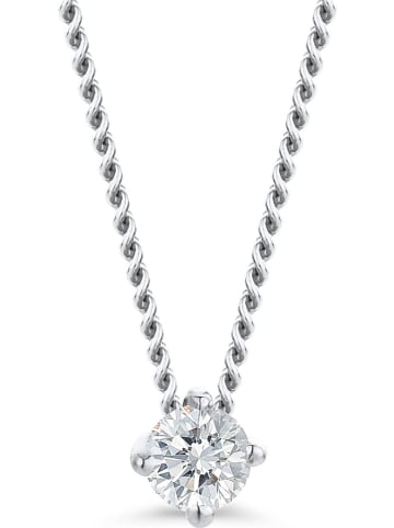 Diamant Exquis Witgouden ketting met diamanten hanger - (L)45 cm