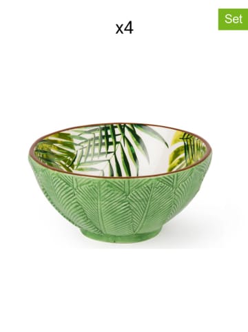 Trendy Kitchen by EXCÉLSA 4er-Set: Schalen in Grün/ Weiß - (H)6,5 x Ø 13,5 cm