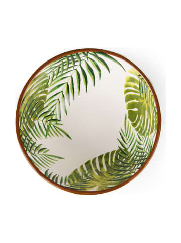 Trendy Kitchen by EXCÉLSA Miski (4 szt.) "Foliage" w kolorze zielono-białym - wys. 6,5 x Ø 13,5 cm