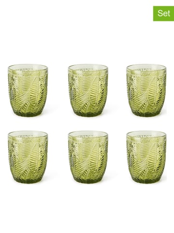 6-delige set: glazen "Leaf" groen - 300 ml