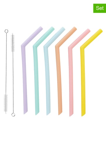 Miss Étoile 8-delige rietjesset meerkleurig - (L)25,5 cm