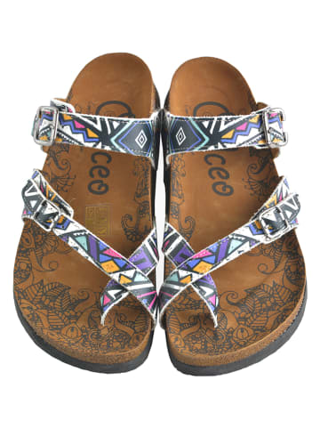 Calceo Teenslippers donkerblauw/meerkleurig