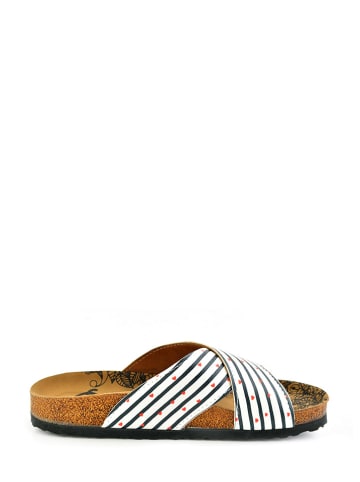 Calceo Slippers wit/zwart/rood