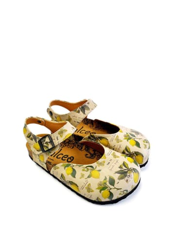 Calceo Enkelsandalen crème/meerkleurig