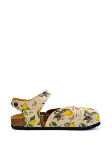 Calceo Enkelsandalen crème/meerkleurig