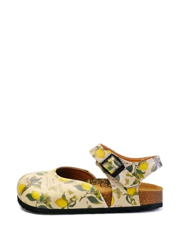 Calceo Enkelsandalen crème/meerkleurig
