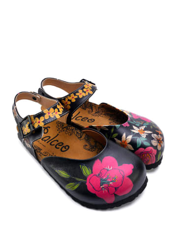 Calceo Enkelsandalen zwart/meerkleurig