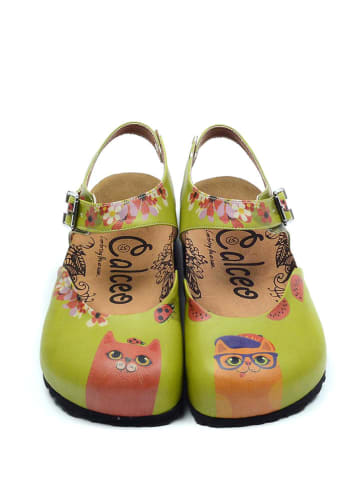 Calceo Enkelsandalen groen/meerkleurig