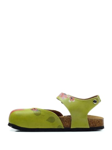 Calceo Enkelsandalen groen/meerkleurig