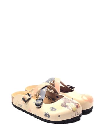 Calceo Clogs in Beige/ Bunt
