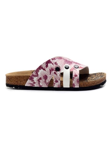 Calceo Slippers wit/lichtroze/paars