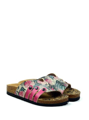 Calceo Pantoletten in Pink/ Bunt