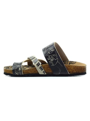 Calceo Teenslippers zwart/ wit