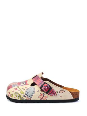 Calceo Clogs in Beige/ Bunt