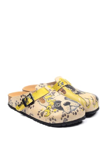 Calceo Clogs in Beige/ Bunt