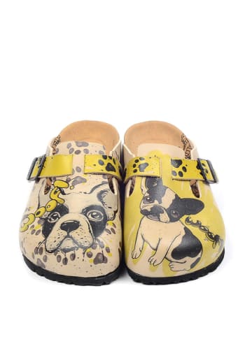 Calceo Clogs in Beige/ Bunt
