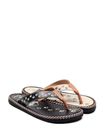 Calceo Zehentrenner in Braun/ Beige