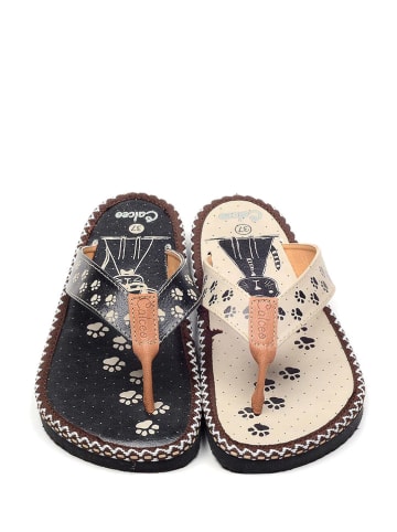 Calceo Zehentrenner in Braun/ Beige