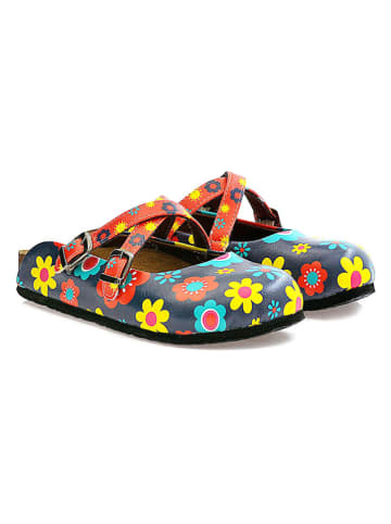 Calceo Clogs donkerblauw/meerkleurig