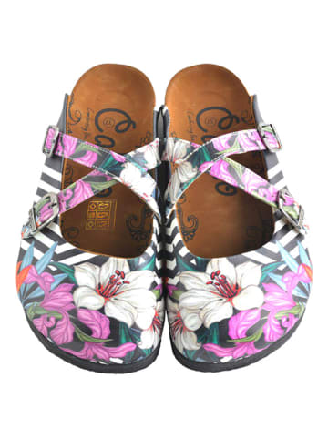 Calceo Clogs in Schwarz/ Bunt