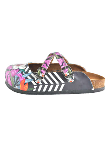 Calceo Clogs in Schwarz/ Bunt