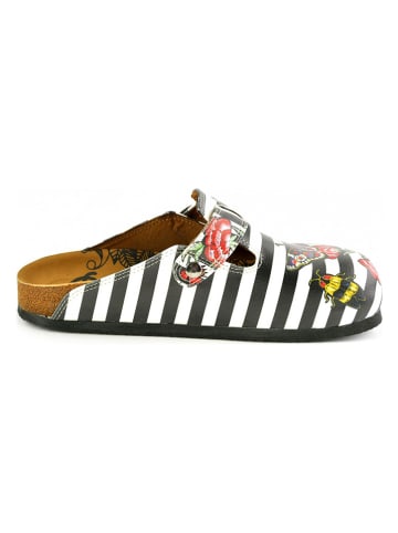 Calceo Clogs wit/zwart/meerkleurig