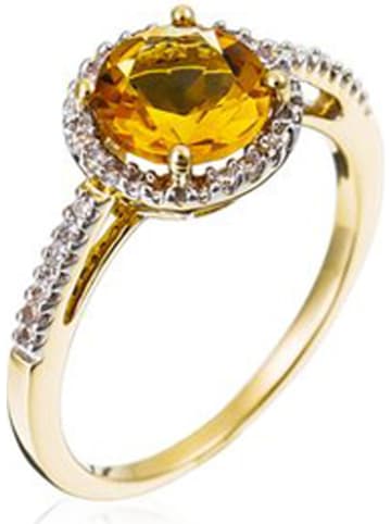 DIAMANTA Złoty pierścionek "Popi Citrine" z diamentami