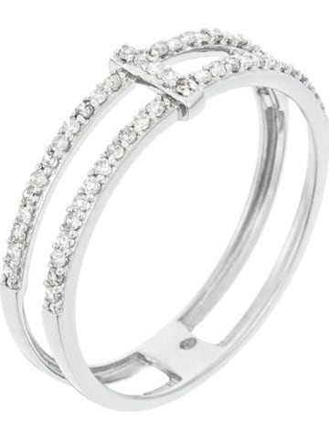 DIAMANTA Witgouden ring "Sparkling bridge" met diamanten