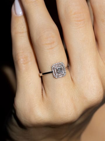 DIAMANTA Witgouden ring "Miroir" met diamanten