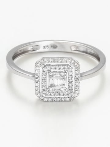 DIAMANTA Witgouden ring "Miroir" met diamanten