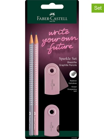 Faber-Castell 4tlg. Bleistiftset "Sparkle" in Rosa/ Grau