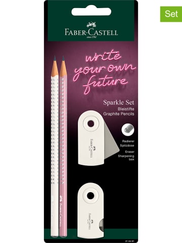 Faber-Castell 4tlg. Bleistiftset "Sparkle" in Rosa/ Weiß