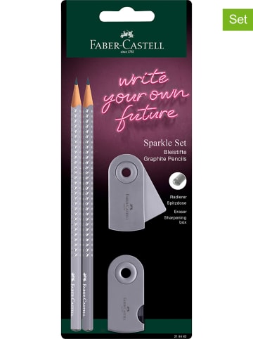 Faber-Castell 4-delige set: potloden "Sparkle" grijs
