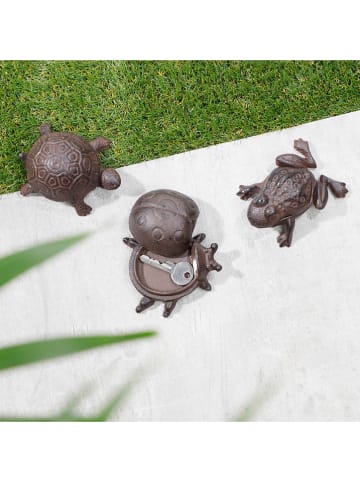 Garden Hero 3-delige set: decoratieve figuren met sleutelverstopplek bruin - (B)10 x (H)5 cm