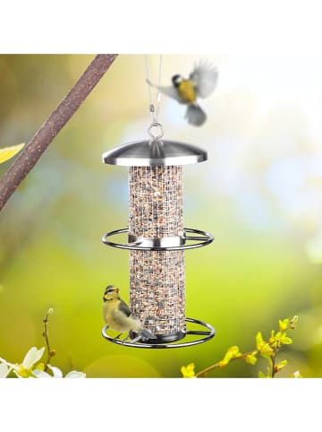 Garden Hero Roestvrijstalen vogelvoederstation - (H)27,5 x Ø 14cm