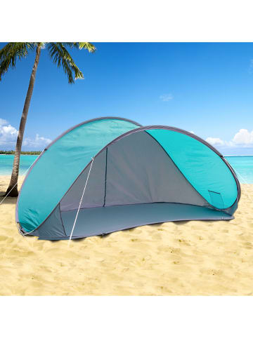 Nature Fellow Pop-Up-Strandmuschel in Türkis - (B)210 x (H)110 x (T)90 cm