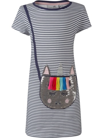 happy girls by Eisend Jurk donkerblauw/wit