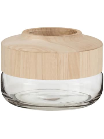 J Line Vase in Transparent/ Hellgrau - (H)17,5 x Ø 25 cm