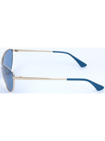 Guess Damskie okulary przeciwsłoneczne w kolorze srebrno-niebieskim