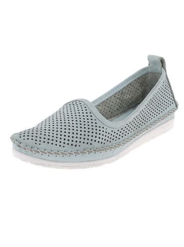 Andrea Conti Leder-Slipper in Hellblau