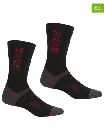 Regatta 2er-Set: Wollwandersocken  in Schwarz