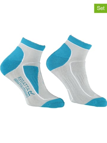 Regatta 2-delige set: wandelsokken lichtgrijs/turquoise